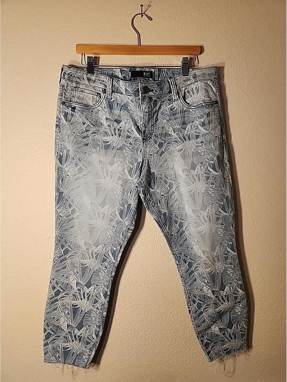 kut from the kloth womens size 6 connie skinny crop denim blue jeans Hawaii